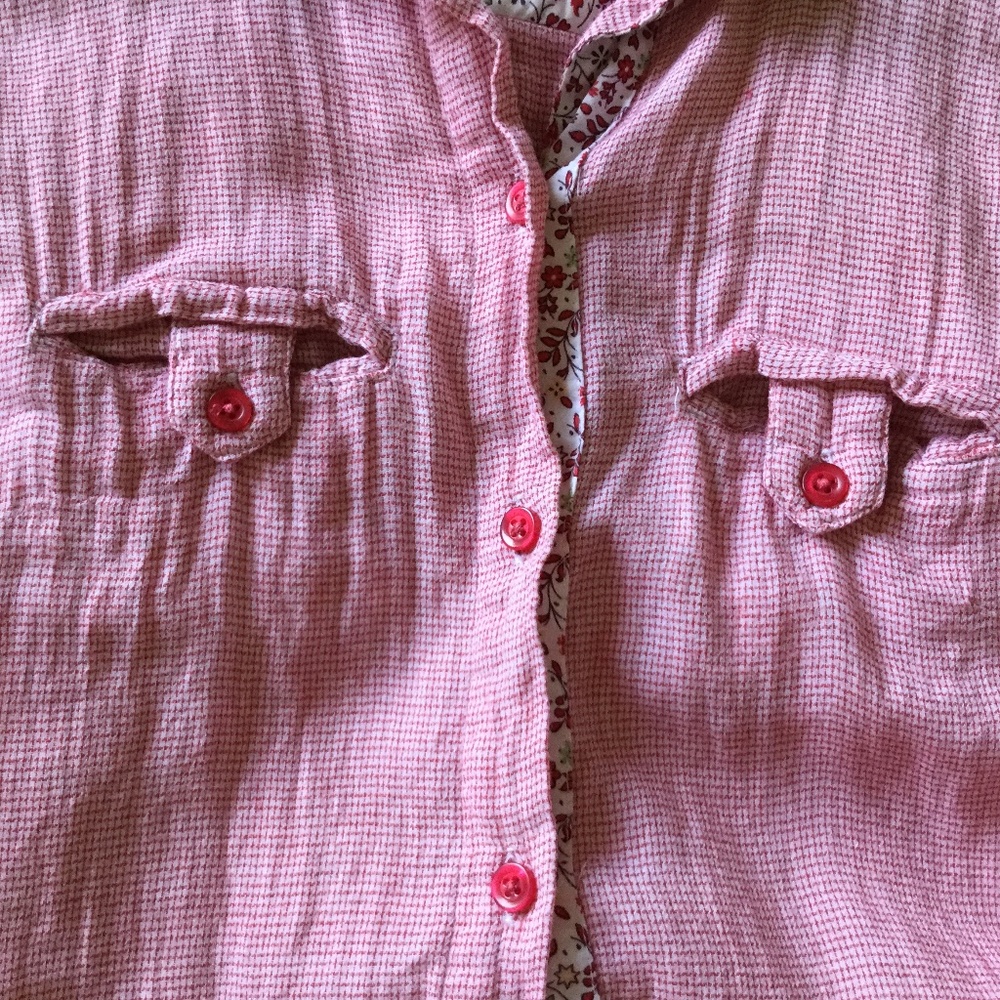 Zara Longsleeve Button-down Red Tunic With Pockets - Picture 11 of 15